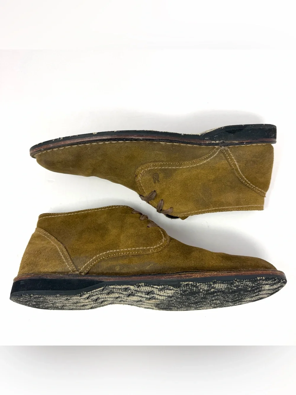 John Varvatos Mens Hipster Chukka Boots Sz 10 Distressed Brown Leather Suede GUC